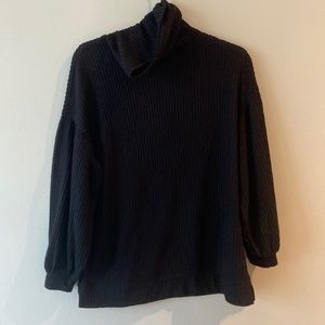 Feel The Love Womens Turtle Neck Waffle Tunic Top